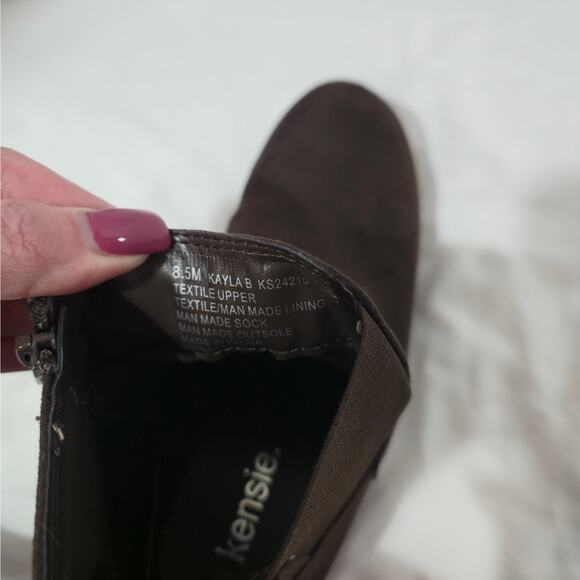 Kensie Kayla Boots Womens 8.5 M Brown Suede Ankle Classic Chelsea Boho Casual - Picture 7 of 7